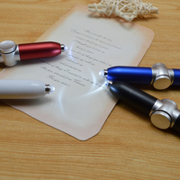 Stylo à bille multifonction 4 en 1, nouveauté, gadget amusant, fidget spinner, lumière led