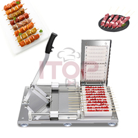 Gagner Du Temps Viande Brochette Machine Petit Manuel Usure Chaîne Machine Offres Spéciales Acier Inoxydable Barbecue Brochette Machine