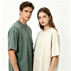 Camiseta Oversize de Algodón Puro con Lavado Ácido para Hombre, Etiqueta Personalizada, Estilo Urbano Premium, Hombro Caído, Casual - Product Image 2