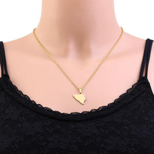 Collares de cadena con forma de mapa de Bosna i, de acero inoxidable, chapado en oro de 18K, colgante con forma de mapa de la bandera de Argentina - Product Image 6