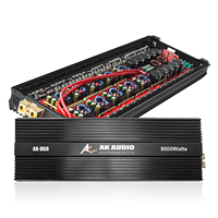 Amplificateur de voiture mono bloc AK-DG8 6000W RMS classe D, amplificateur audio professionnel haute puissance 1 canal pour caisson de basses