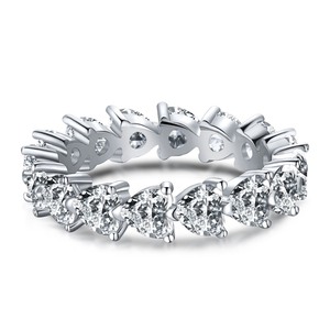Anillo de plata S925 para mujer, corazón de núcleo rosa, circón, diamante, luz, lujo, exótico, superventas, anillo de joyería - Product Image 2