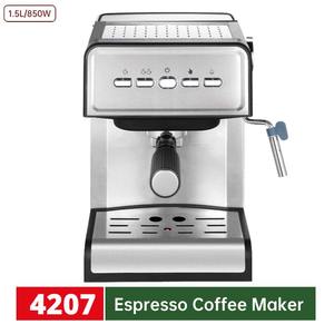 Máquina de <span class=keywords><strong>Espresso</strong></span> Semiautomática Italiana <span class=keywords><strong>Manual</strong></span> de 15 Bares y 1.6L con Control de Temperatura, Espumador de Leche, Carcasa de Plástico - Diseño Moderno - Product Image 5