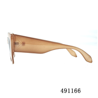 Lunettes de soleil œil de chat pour femmes, monture transparente marron clair, dégradé rose, verres UV400, mode Y2K