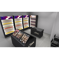 Mobilier de bureau moderne noir pour boutique de cosmétiques Vitrines de design d'intérieur Vente en gros en usine avec éclairage LED