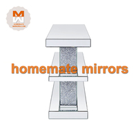Table console haute en faux diamant concassé avec miroir et étagère, prix compétitif