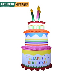 Decoraciones de <span class=keywords><strong>feliz</strong></span> cumpleaños de 6 pies <span class=keywords><strong>para</strong></span> exteriores, Pasteles de cumpleaños, decoraciones inflables con vela <span class=keywords><strong>para</strong></span> fiesta, jardín, césped - Product Image 1
