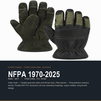 Gants de pompier NFPA 1970-2025 Modèle 6877 en peau de chèvre traitée, dos en Kevlar, barrière anti-humidité en polyuréthane, gants de travail de protection