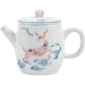 Guanlan Teapot Porcelain Miniature With Lid Deer Cloud Design For Kung Fu <b>Tea</b> <b>Set</b> - Product Image 5