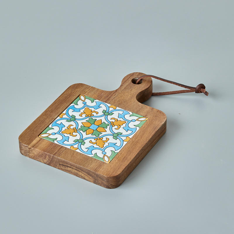 เสื่อกระถางไม้อะคาเซีย20*14*1.5ซม.-ดอกไม้บาน