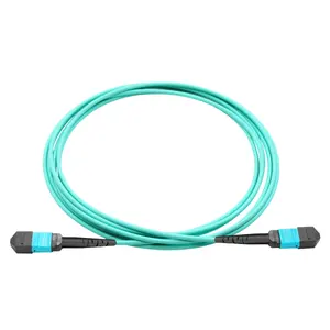 Preço de fábrica Aqua Cor OM3 50 / 125um MPO LSZH MPO Baixa Perda Fibra Óptica Patch Cord