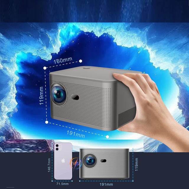 2026 New Hot 4K LCD Projector 300 Lumens Short Throw Built-in WiFi Remote Control for Home Theater & Business Use