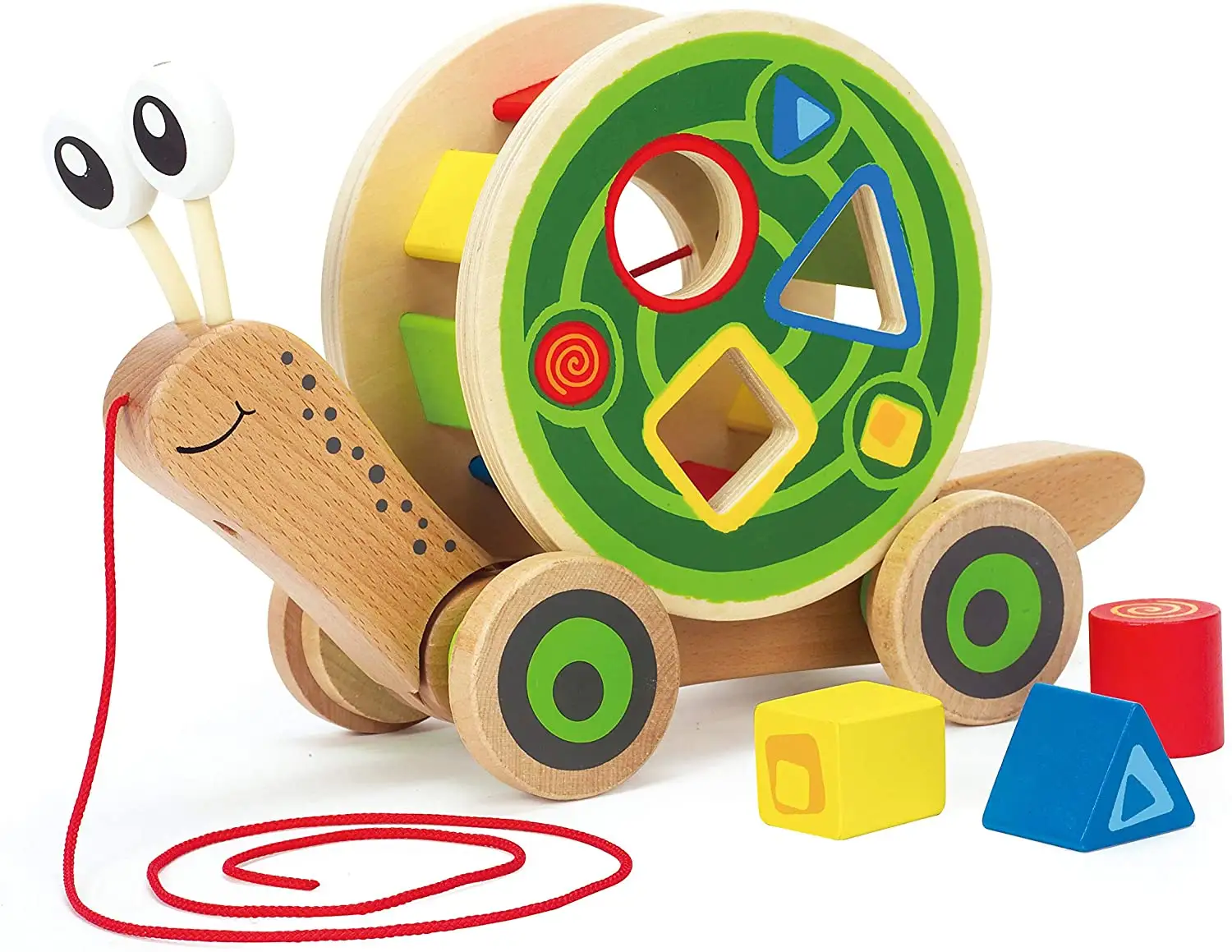 थोक सस्ता पुरस्कार विजेता वॉक लंबी स्लिंग लकड़ी के पुल पुश टॉडलर के लिए लकड़ी के खिलौने