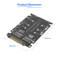 Adaptador Dual M.2, NVMe SSD con Clave M a U.2 SFF-8639 y SATA SSD con Clave B a SAS, Convertidor para Servidor/Estación de Trabajo (2230/2242/2260/2280)