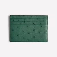 Porte-cartes fin en cuir gaufré autruche, porte-cartes minimaliste, portefeuille multi-fentes pour cartes d'identité professionnelles, pochette pour cartes de crédit pour hommes