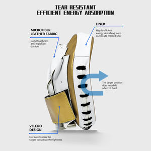 Cible de <span class=keywords><strong>boxe</strong></span> professionnelle de petite taille, en cuir microfibre épais, précision, vitesse, sparring, cible incurvée pour les pieds - Product Image 6