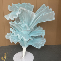 NIKA Centre de table en organza violet sur mesure, fait main, grand format, fleurs artificielles géantes pour accessoires d'événements de mariage
