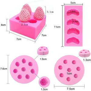 Moules en silicone pour résine, fondant, savon, bougies, <span class=keywords><strong>cire</strong></span> fondante, chocolat et bonbons, en forme de mini-fruits (fraise, framboise, myrtille), pièce unique - Product Image 6