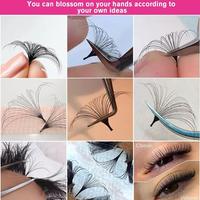 Extensions de cils individuels 5D effet fleur, courbures C CC D DD, 0.07mm, pour pose facile, effet Wet Look, série Flower Fairy