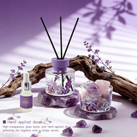 Homeflower Factory - Juego de Regalo de Aromaterapia de Lujo, Color Morado Real, Difusor de Aroma sin Velas de Cristal, Juego de Difusores de Aroma con Varillas de Cristal