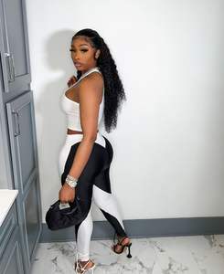 Canotta estiva in bianco personalizzata due pezzi <span class=keywords><strong>tuta</strong></span> Jogger 2 pezzi Set Track Suit per le donne - Product Image 5