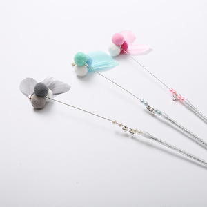 New Eco-Friendly Intelligent Laser <b>Feather</b> Funny Wand Toys Cat Teaser Stick with Bell - Product Image 5