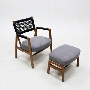 Silla de Descanso Minimalista China con Base de Cuero y Respaldo Curvo, Silla de Salón para Sala de Estar, Dormitorio, Oficina en Casa, Recepción - Product Image 1