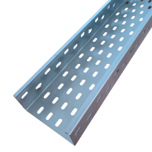 Bandeja portacables perforada de 100 mm de ancho, de acero galvanizado GI, para uso industrial. - Product Image 1