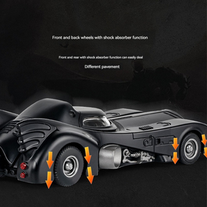 Moulé sous pression 1:24 Bat & man chariot alliage modèle de voiture son et lumière portes de retrait ouvert pulvérisation jouet voiture cadeau modèle de voiture - Product Image 2