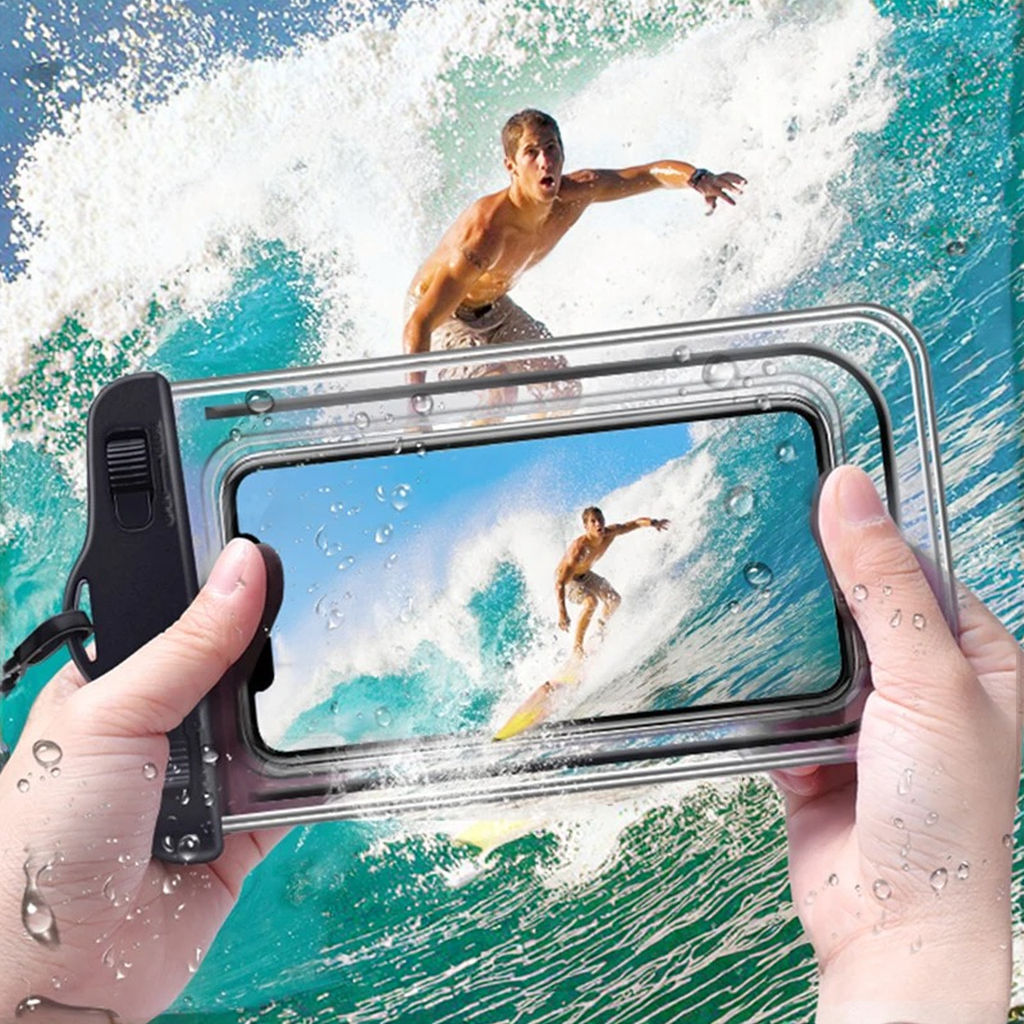6 Inch Waterproof PU Phone Pouch for Diving Drifting Beach Activities-Dry Bag Case Cover for Underwater Sports Mobile Compliant