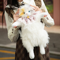 Dropshipping Cadeau Sac à dos pour chat Ragdoll réaliste Sac d'école pour poupée mignonne Cadeau d'anniversaire Jouet en peluche Sac à dos pour chat en peluche