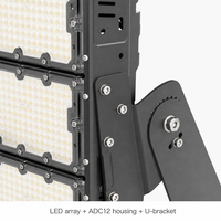 Projecteurs LED sportifs 1200W 1400W en aluminium, IP65, FCC, 100 degrés, 220V, blanc chaud, excellents pour gymnases