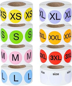 Durable round large garment size <b>stickers</b>. Waterproof and eco-friendly per <b>roll</b>. Suitable for retail apparel. - Product Image 6