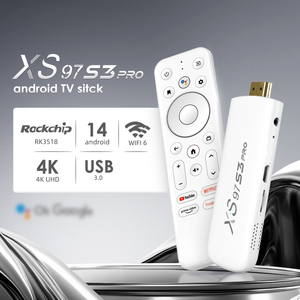 สินค้ามาใหม่ XS97 S3 PRO Android Tv Stick Quad-Core 4K HDR สตรีมมิ่งดองเกิล WiFi6 เครื่องเล่นมีเดียแบบพกพาสำหรับความบันเทิงภายในบ้าน - Product Image 1