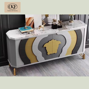 OKF Mobile da Pranzo Pieghevole <span class=keywords><strong>in</strong></span> <span class=keywords><strong>Legno</strong></span> Massello, Design Moderno e Minimalista di Lusso, 4 Cassetti per Salotti di Alta Gamma - Product Image 2