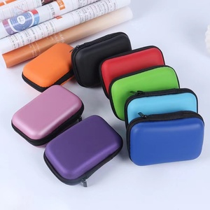 <span class=keywords><strong>EVA</strong></span> tas jinjing nilon penutup kompartemen Headphone kotak penyimpanan perhiasan Earphone 6 warna - Product Image 3