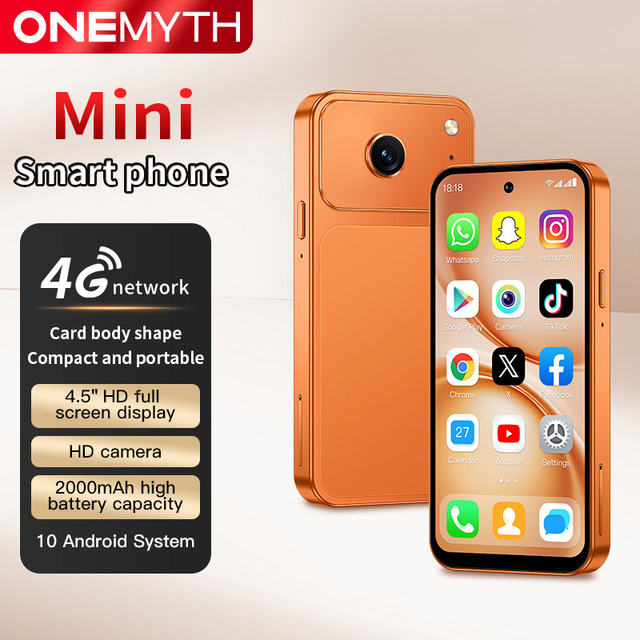 ONEMYTH A19 Pro Android 12 Mini Phone 4.5'' Dual SIM 2000mAh 2+16GB Cell Phone Multi-languages 4G Mini Smartphone With Face ID