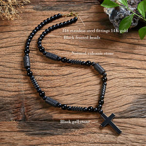 Collares de cuentas hechos a mano para hombre, regalo de Navidad personalizado creativo, joyería de acero inoxidable a la moda - Product Image 2