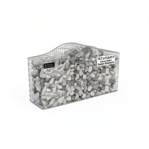 Panier gabion arqué argenté 78,7x11,8x31,5 pouces en fer galvanisé, ornements de jardin, décoration paysagère extérieure - Product Image 1