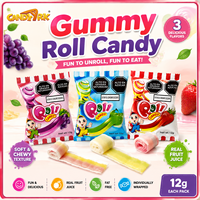 Fabrieksdirecte levering OEM fruit sap gummy roll snoepjes kauwende textuur rol snoepjes groothandel