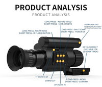 MK008 Caméra thermique portable monoculaire infrarouge à vision nocturne pour la chasse, 1000m