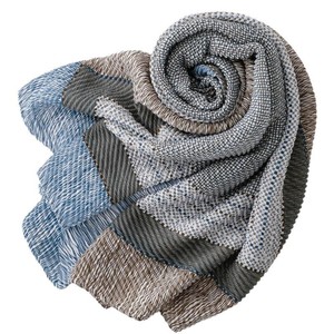Écharpe douce pour femme en viscose, imprimé géométrique effet coton, avec pompons, bandana, châle de voyage anti-UV - Product Image 2