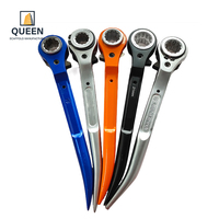Clé à cliquet pour échafaudage LINYI QUEEN à dégagement rapide 19/21 mm, double douille hexagonale, alliage d'aluminium forgé