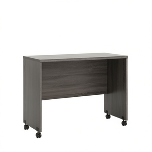 Scrivania mobile per computer in legno grigio anticato 48 pollici x 24 pollici, mobile per ufficio domestico con rotelle - Product Image 1