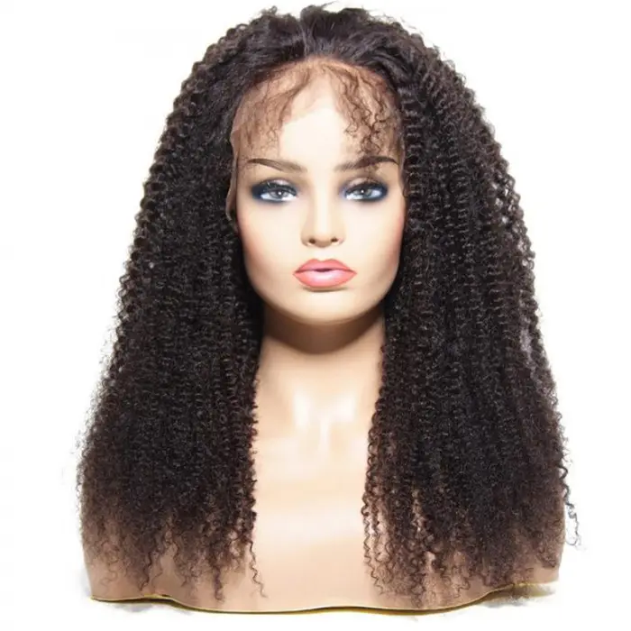 Großhandel 100% jungfrau-brasilianische afro verworrene wellung menschliches haar lace front perücke für schwarze frauen