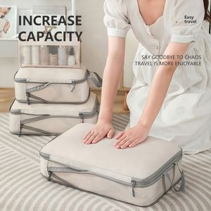 6PCS Set Travel Storage Bag Multifunction Luggage Compression Packing <b>Cubes</b> Travel Organizer Bag Set - Product Image 4