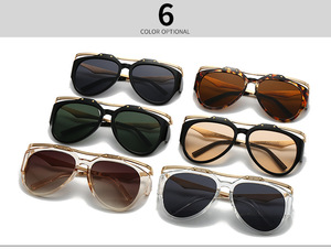 Gafas de Sol LMA LH165 de Marca de Lujo, Diseño Cuadrado, Moda para Mujer y Hombre, Montura Metálica Irregular, UV400, Alta Calidad 2024 - Product Image 6