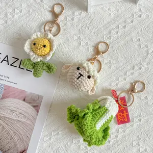 Baby Handmade Key Chain Flower Crochet Ghost Amigurumi Halloween Crochet Knitted Keychain
