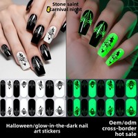 Autocollants pour ongles en gel UV, personnalisés, phosphorescents, imperméables, non toxiques et écologiques, pour Halloween 2026, vente en gros, Europe et Amérique