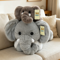 Vente en gros Grand éléphant couché en peluche, animal en peluche câlin, éléphant bébé pour la tête, idéal pour la chambre d'enfant et le canapé, cadeau